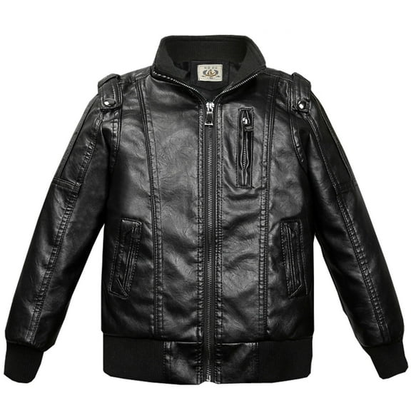Fashion Thick Coat for Boys - Stylish Winter Motorcycle Jacket for Kids