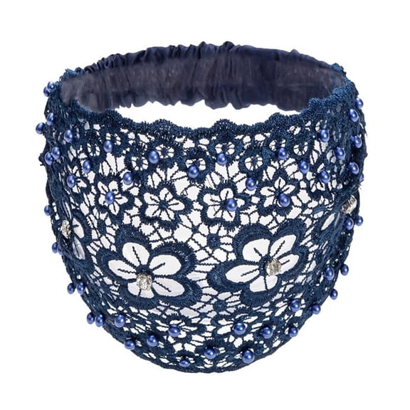 Fashion Thick Headbands for Women - Elastic Twisted Knot Stretchy Hair Bands | Soft Wide Non-Slip Head Wraps & Turban Style Hair Accessories for Women (Blue, Adjustable)