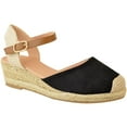 thumbnail image 1 of Fashion Thirsty Womens Ladies Wedge Heel Buckle Ankle Strap Closed Toe Sandals, 1 of 4