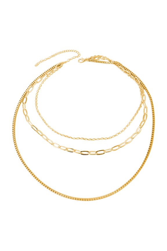Fashion Three Layer Necklace All Trend Metal Vinis Chain Multi Layer Hop Jewelry For Women Stacked Necklaces Necklaces for Women Heart Rose Initial Necklaces for Women Steeling Heart Pendants