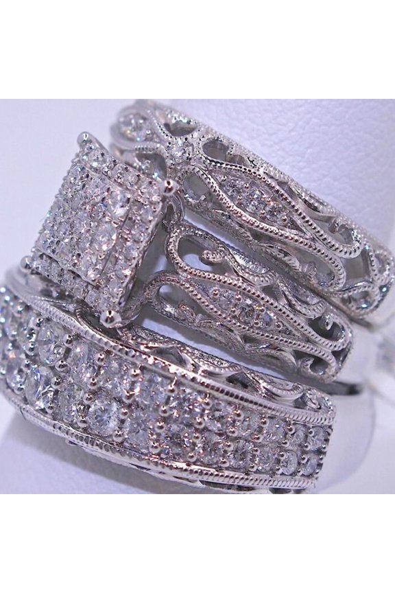 Fashion Three-Piece Diamond The Legend of Zelda Ring Set