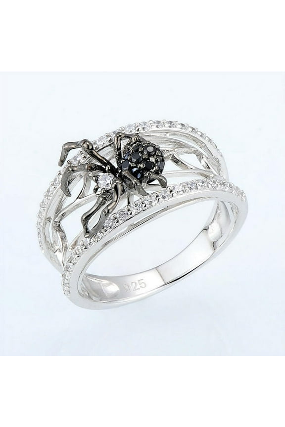 Fashion Three-dimensional Black Spider Woven Ring