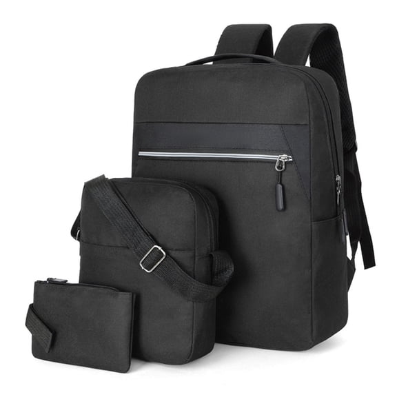 Fashion Three-piece Backpack Backpack Male Business Usb Charging Laptop Bag High-capacity Students Bag, Computer Bag