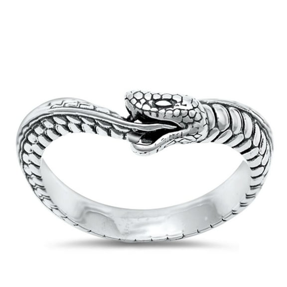 Fashion Thumb Ring .925 Sterling Silver Snake Serpent Band Jewelry Female Male Unisex Size 5