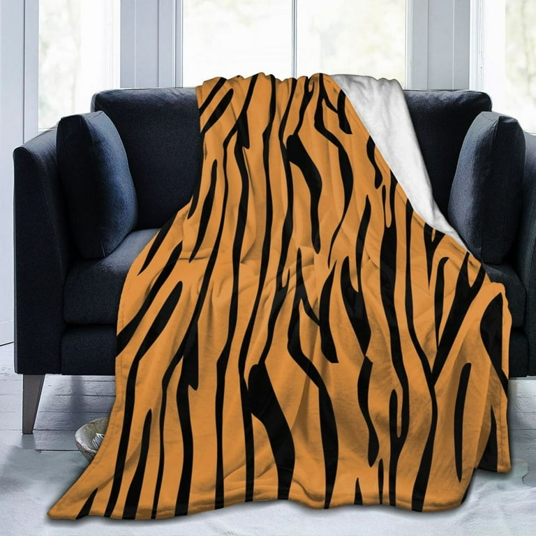 Fashion Tiger Animal Print Pattern Throw Blanket Soft Cozy Warm Durable Fuzzy Flannel Blankets 50 x 40 Inches for Couch Sofa Bed Walmart