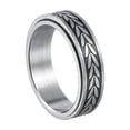 thumbnail image 1 of Fashion Titanium Steel Ring for Men and Women, Electroplated, Simple Style, Turning Design, 1 of 4