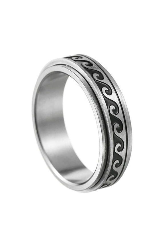 Fashion Titanium Steel Ring for Men and Women, Electroplated, Simple Style, Turning Design