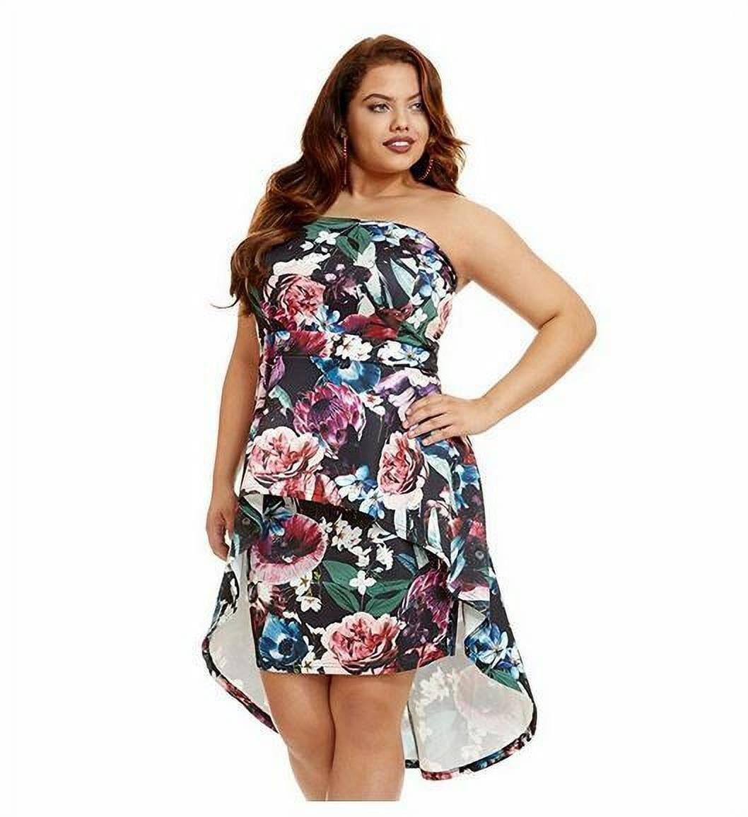 Fashion To Figure Women's Plus Size Avianna Floral Strapless Dress, Size 0X  - Walmart.com