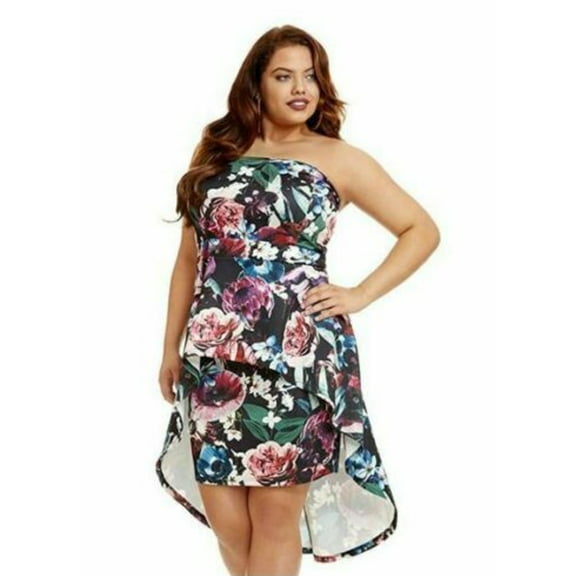 Fashion To Figure Women's Plus Size Avianna Floral Strapless Dress, Size 1X
