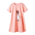 thumbnail image 1 of Fashion Toddler Girl's Nightdress Cute Sweet Floral Printed Short Sleeve Cartoon Printed Infant Girl's Dress Breathable Soft Children's Dresses Fit For Hiking, Beach, Outdoor Sports, 1 of 4