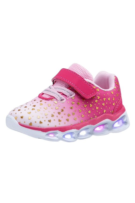 Fashion Toddler Girls Led Shoes Flashing Light Up Sneakers (size: 5-13)