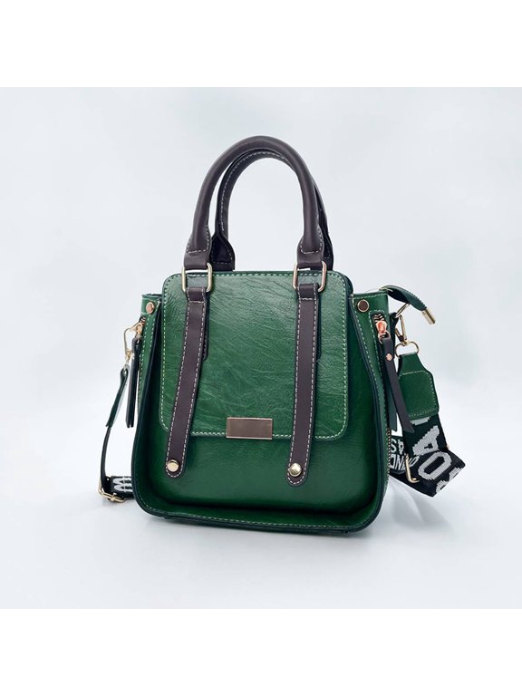 Fashion Top Handle Satchel for Women PU Leather Crossbody Bag Zipper Closure Shoulder Bag with Cute Mini Pendant for Daily Use, Party, Travel, Shopping