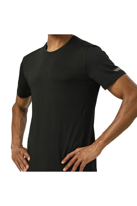 Fashion Top for Men - Men's Reflective Performance Athletic Tee Lightweight Breathable Short Sleeve Shirt for Summer Running Training Gym Workouts Casual Shirts,Black,XXL