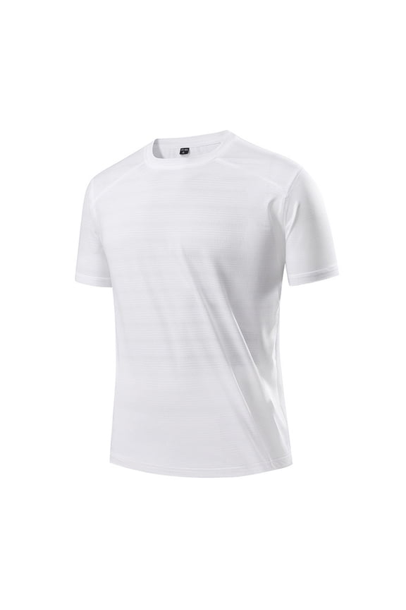 Fashion Top for Men - Summer Men's Wear Loose Fit Large Size Breathable Ice Silk Short Sleeve Tee Shirt for Sports and Casual Outdoor Comfort Casual Shirts,White,L