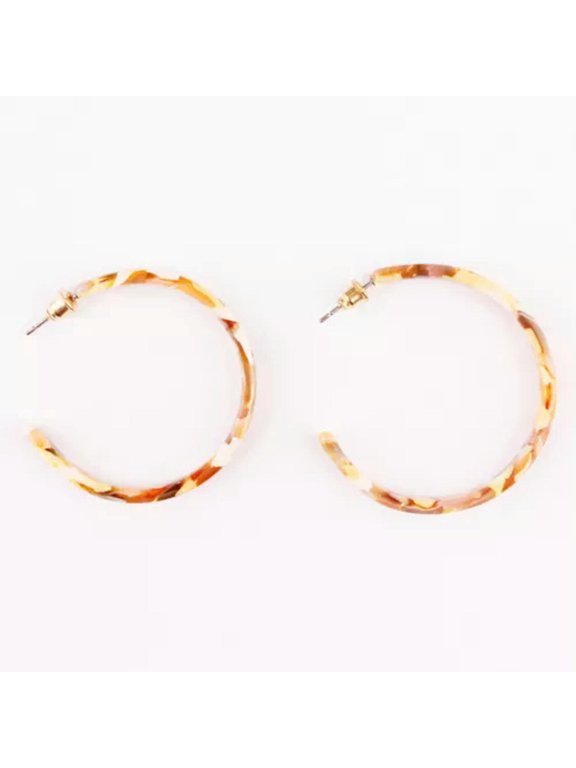 Fashion Tortoise Shell Hoops Resin Acrylic Hoop Earrings Women Party Jewelry