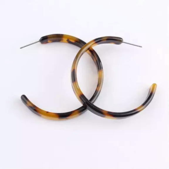 Fashion Tortoise Shell Hoops Resin Acrylic Hoop Earrings Women Party Jewelry