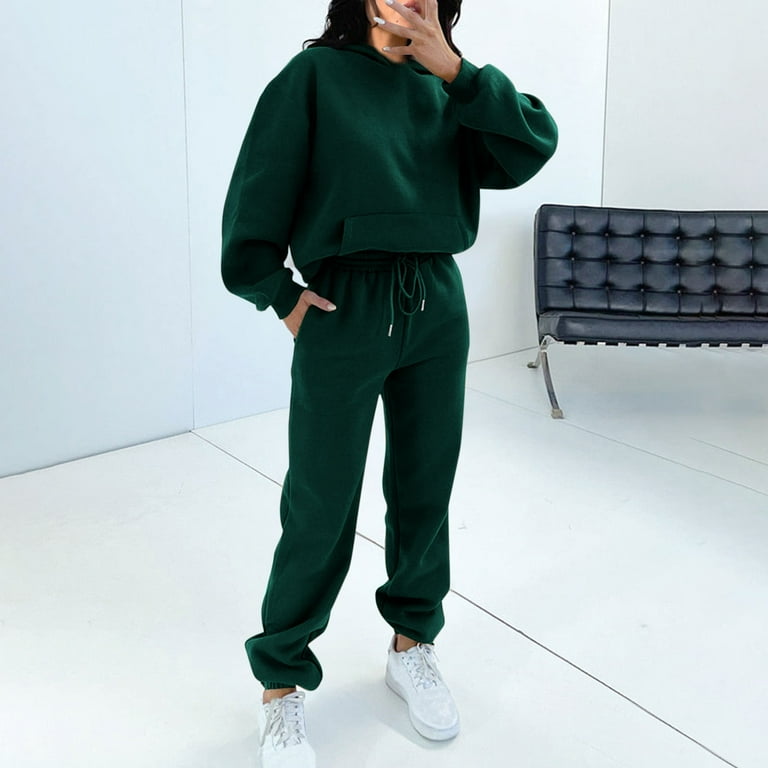 Fashion Tracksuit Sets Women Plus Size Hoodies Drawstring