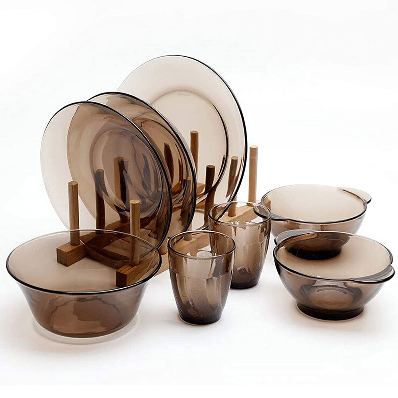 Fashion Transparent Dishes Set,8 Pieces Dinnerware Set,Service for 2 ...