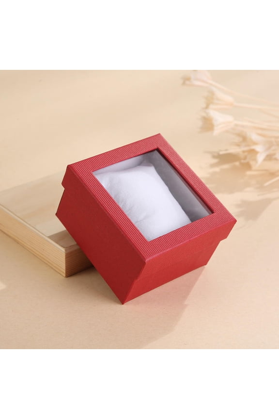 Fashion Transparent Watch Box Wristwatch Display Case with Pillow Paper Bracelet Jewellery Storage Boxes Gift Packaging Box for Men Women