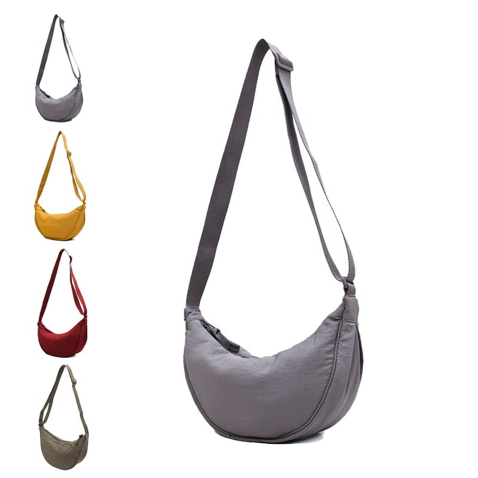 Fashion Travel Crossbody Bag Female Half Moon Belt Bag,Gray