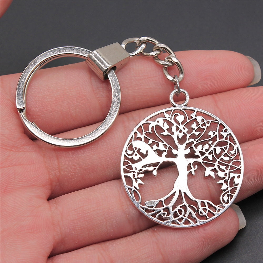 Tree of Life Keychain Geometric Alloy Key Ring Simple Fashion Gift Idea Bag Charm Car Key Decoration Accessories for
