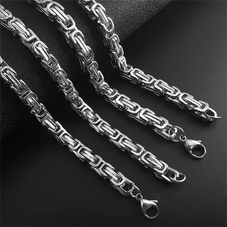 Fashion Trend Hip-Hop Stainless Steel Necklace for Men - Versatile American Style Titanium Steel Emperor Link Necklace