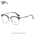 Fashion Trend Metal Glasses Frame Rivets Ultralight Antiblue Light Glasses with Power