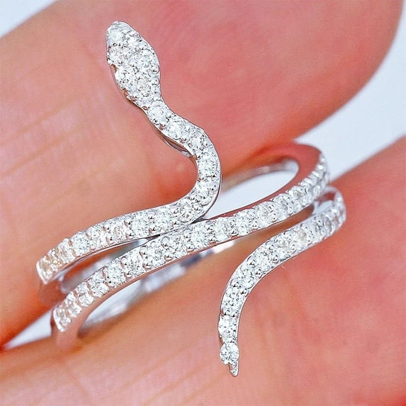 Fashion Trends Animal Snake Women Ring Silver Color Exquisite Stackable Snake-shape Rings