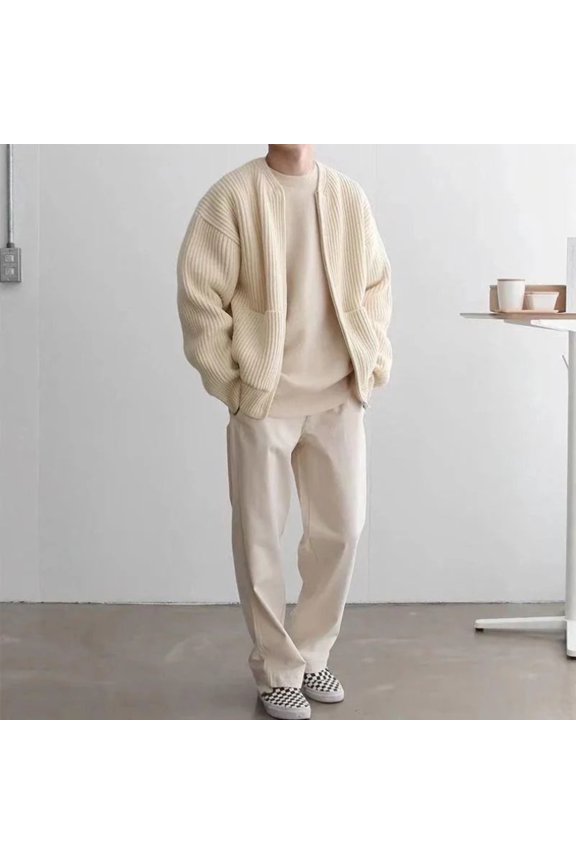 Fashion Trendy Ins Trendy Knitted Cardigan Men's Sweater