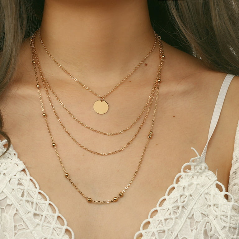 Dainty Gold Layered Necklace Set, Layered Necklaces for Women, Multi Strand  Necklaces, Boho Gold Layered Necklace, Triple Layer Necklace 
