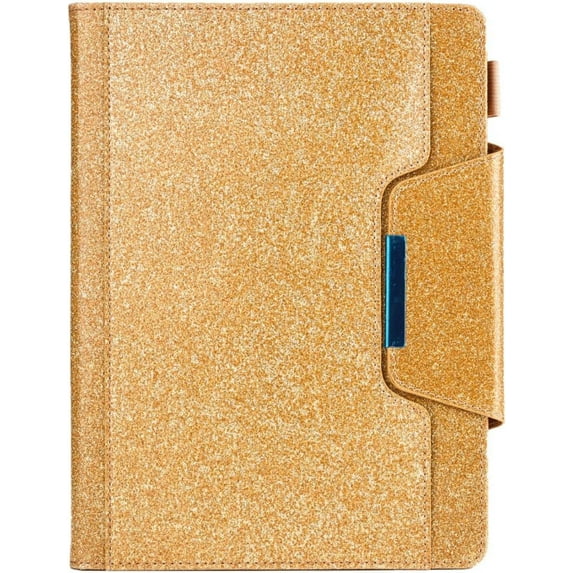 Fashion Trendy Retro PU Tablet Case with Holder Card Slots for iPad 5 6 7 8 9 10 th Mini 1 2 3 4 5 6 Exquisite Full Body Rugged Durable Shell(Gold,Mini 6)