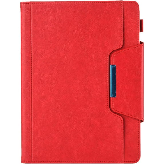 Fashion Trendy Retro PU Tablet Case with Holder Card Slots for iPad 5 6 7 8 9 10 th Mini 1 2 3 4 5 6 Exquisite Full Body Rugged Durable Shell(Red,Mini 6)