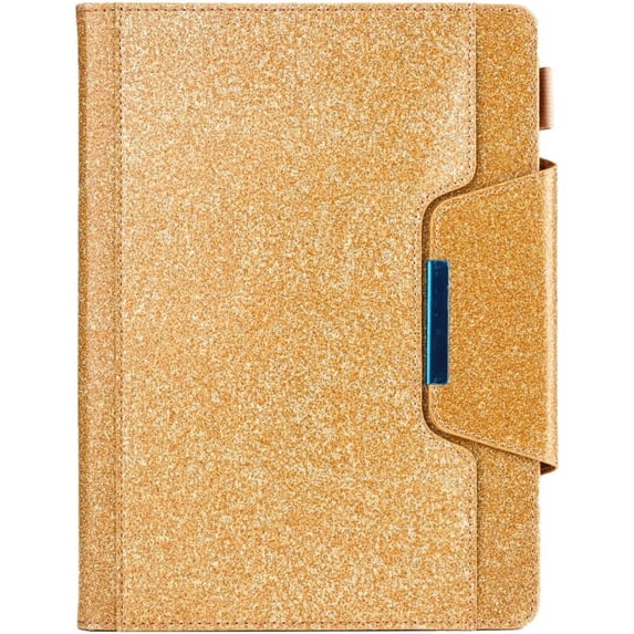 Fashion Trendy Retro PU Tablet Case with Holder Card Slots for iPad Air 1 2 3 4 5 Pro 10.5 11 12.9 inch Exquisite Full Body Rugged Durable Shell(Gold,Pro 11 2018)