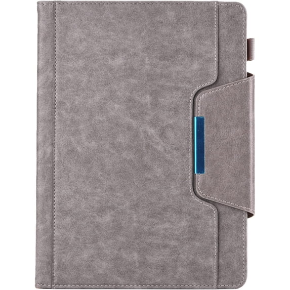Fashion Trendy Retro PU Tablet Case with Holder Card Slots for iPad Air 1 2 3 4 5 Pro 10.5 11 12.9 inch Exquisite Full Body Rugged Durable Shell(Grey,Pro 12.9 2021)
