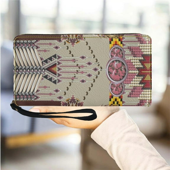 Fashion Tribal Design Fashion Women Wallet Multifunction Card Holder Zipper Long Travel Female Purse Wristlets Passport Holders