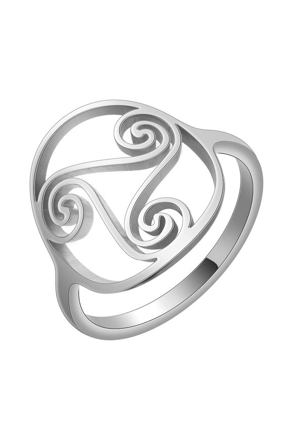Fashion Trirotor Ring: Stainless Steel Rotating Triple Band Statement Ring for Women and Men