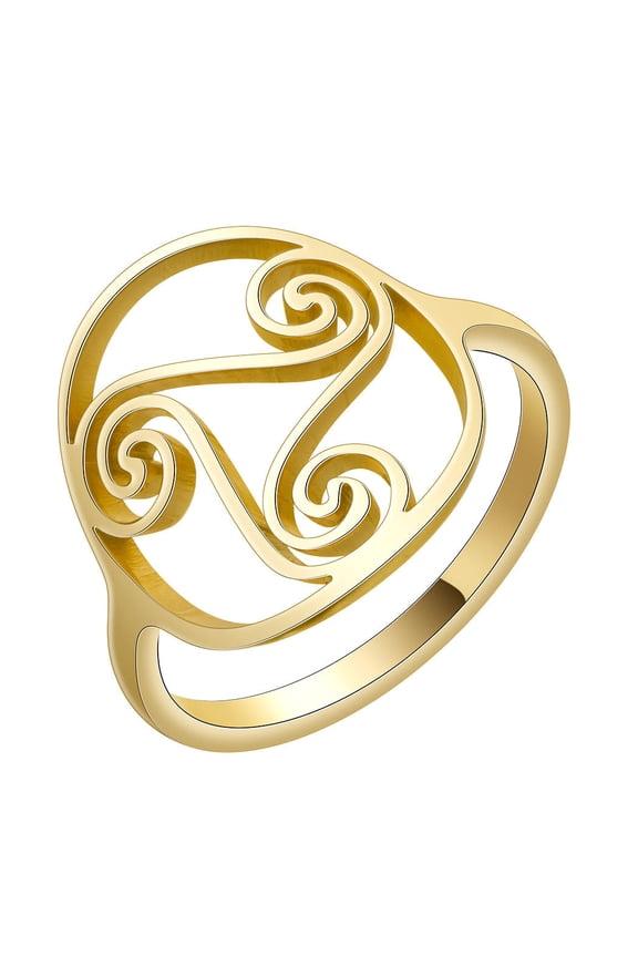 Fashion Trirotor Ring: Stainless Steel Rotating Triple Band Statement Ring for Women and Men