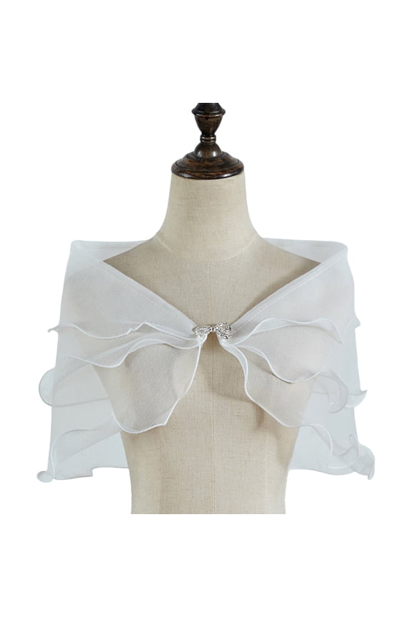 Fashion Tulle Shawl Lace Shrug Shoulder Wrap Bridal Wedding Capelet Elegant Evening Dress Shawl Party Shawl for Banquet