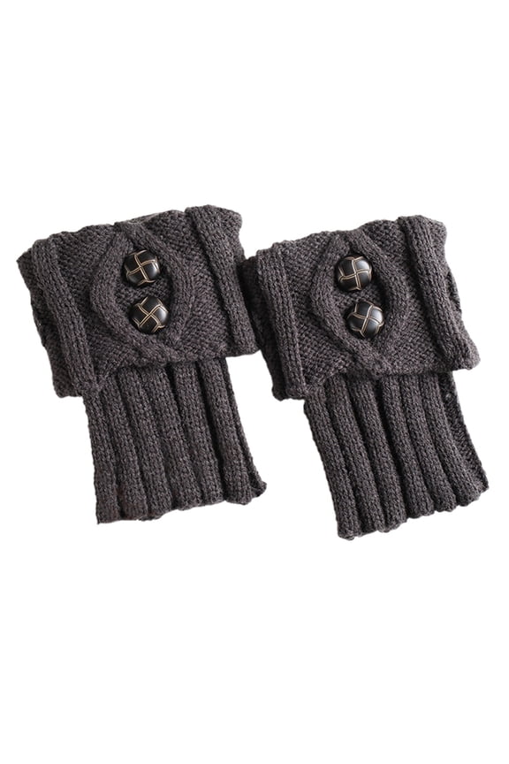 Fashion Turn Down Knitted Leg Warmers with Buttons for Autumn Winter Cozy Thermal Ankle Sock Soft Yarn Textured Boot Toppers Casual Wear Feet Compression Socks Women Socks That Say Meat for