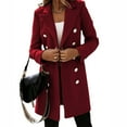thumbnail image 1 of Fashion Turndown Collar Jacket For Women Autumn Winter Long-sleeved Double-breasted Woolen Coat, 1 of 10