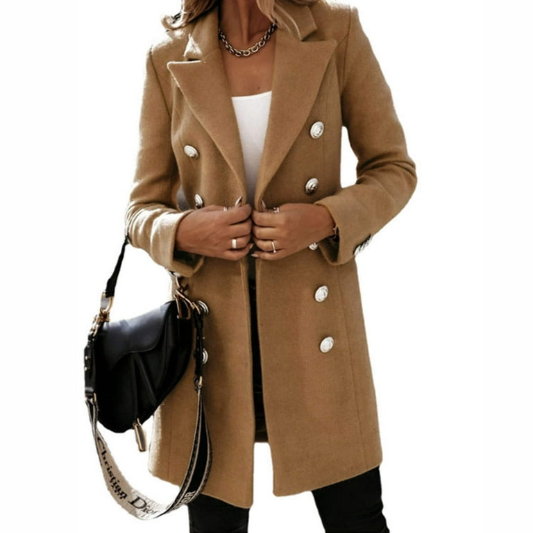 Fashion Turn-Down Collar Double Breasted Woolen Coat Fashion Turn-Down Collar Double Breasted Woolen Coat