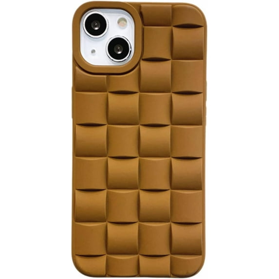 Fashion Unique 3D Weave Pattern TPU Phone Case for Samsung Galaxy S22 S21 Ultra Plus Bumper Creative Popular Soft Dropproof Protective Cover for Men and Women(Brown,S22 Plus)
