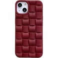 thumbnail image 1 of Fashion Unique 3D Weave Pattern TPU Phone Case for iPhone 14 13 12 11 8 7 X XS XR Plus Pro Max Mini Bumper Creative Popular Soft Dropproof Protective Cover for Men and Women(Wine Red,11), 1 of 8