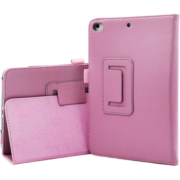 Fashion Unique Leather Tablet Case with Foldable Holder Cover, for iPad 2 3 4 5 6 7 8 9 10 th Gen Mini 1 2 3 4 5 6 Full Surround Soft Inner Lining Shell(Pink,Mini 5)