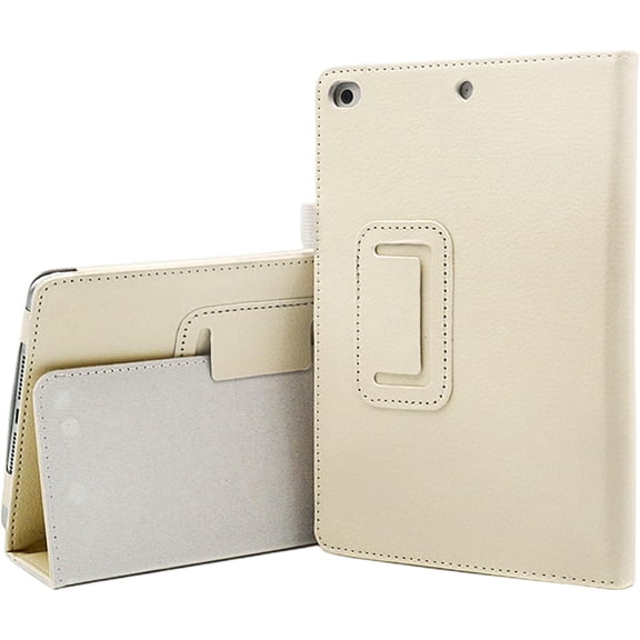 Fashion Unique Leather Tablet Case with Foldable Holder Cover, for iPad 2 3 4 5 6 7 8 9 10 th Gen Mini 1 2 3 4 5 6 Full Surround Soft Inner Lining Shell(White,Mini 4)