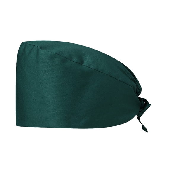Fashion Unisex Scrub Cap Solid Working Cap Breathable Cotton, Adjustable Fit, Ideal for Surgery Comfortable and Stylish Scrub Hat Dark Green