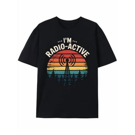 Fashion Unisex Shirt Graphic Tee Tshirts Radio-Active Sunset Graphic Tee For Radio Enthusiasts