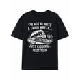 thumbnail image 1 of Greenink Fashion Unisex Shirt Graphic Tee Tshirts Train Joke T-Shirt: I'm Not Always A Train Wreck..., 1 of 7