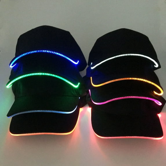 Fashion Unisex Solid Color LED Luminous Baseball Hat Christmas Party Peaked Cap