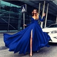 thumbnail image 1 of Fashion V-neck Prom Party Dress (XL, Blue), 1 of 7